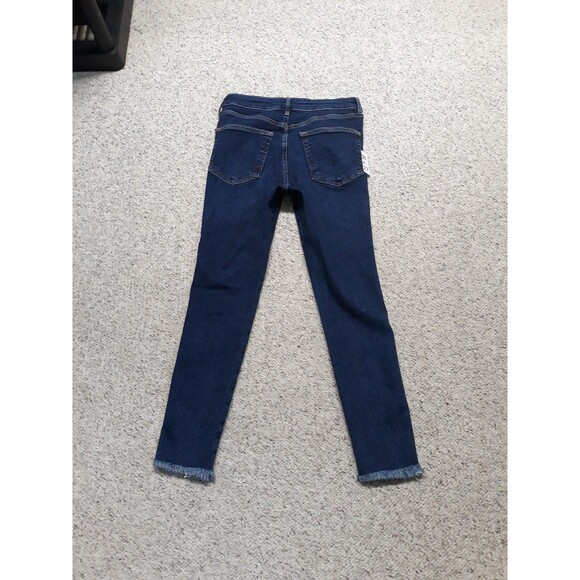 30 We The Free High Rise Skinny Dark Wash Raw Fray Hem - Picture 6 of 8